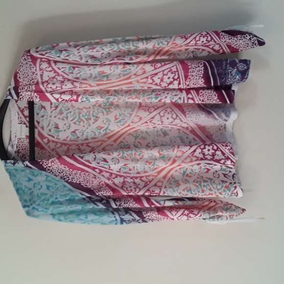 Chicos Medallion Ruched-Sleeve Cardigan with Bonus Scarf 1P - Picture 6 of 14